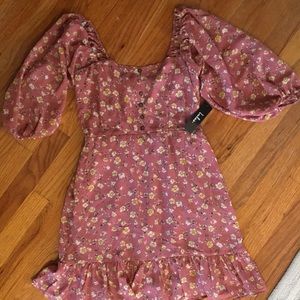 Lulus Pink Flower Off Shoulder Dress Size M